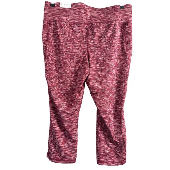 LIVI Lane Bryant Women's Plus Size Red Space Dye Active Capri Size 18/20 2X New - Picture 2 of 6